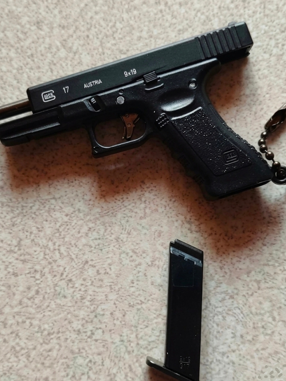 1:3 Authentic Glock 19 Keychain Buildable Metal Slide & Removable Metal Mag